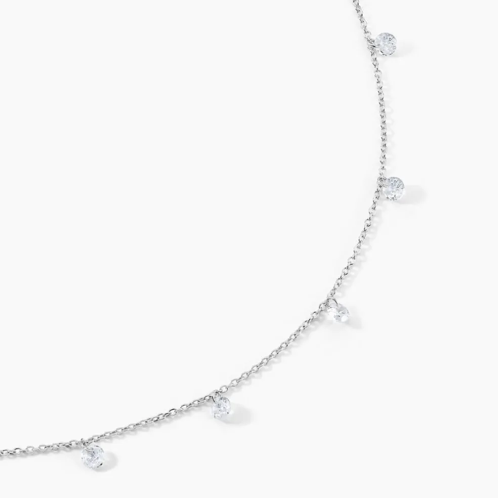 Collier Argent Collie Argent Blanc Oxyde