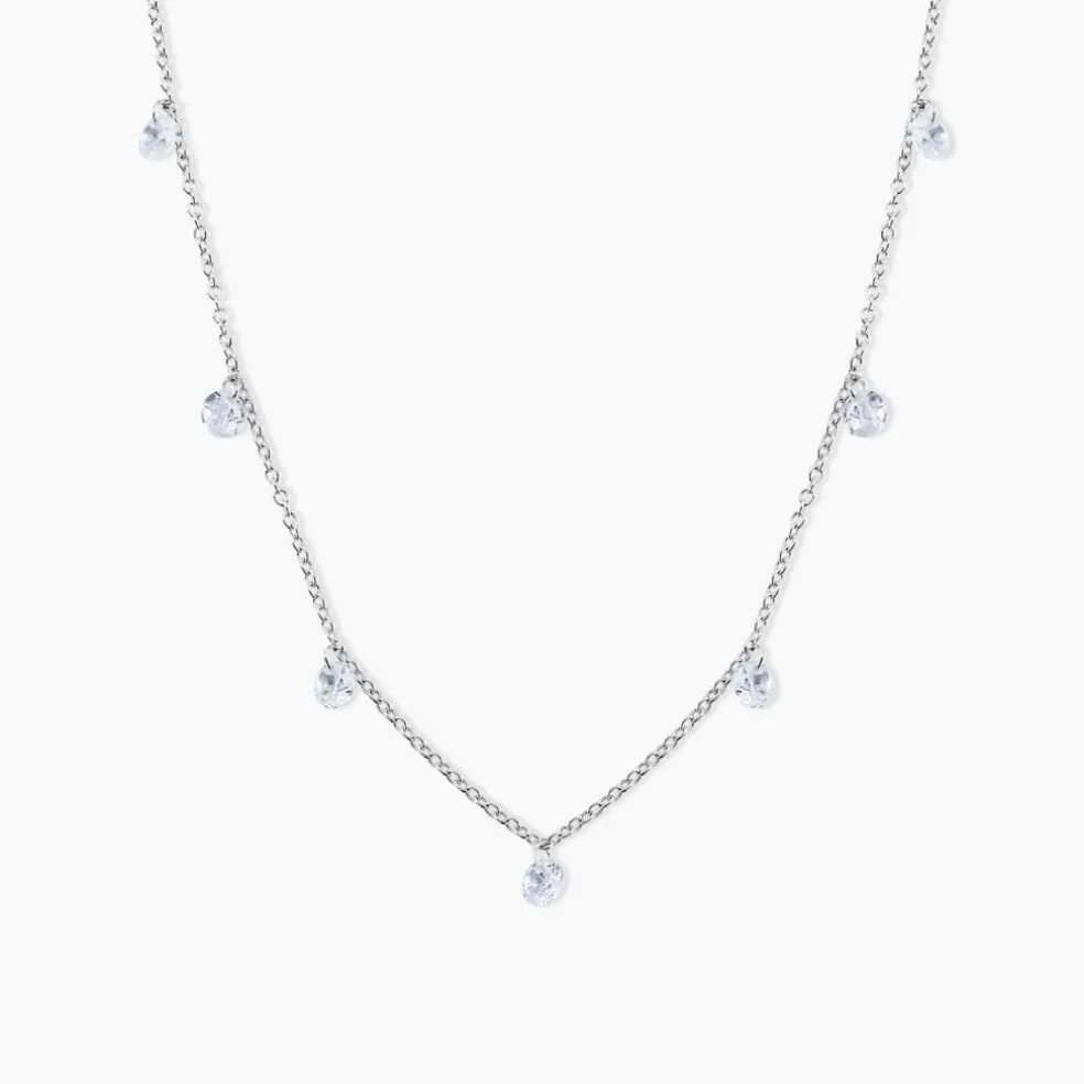 Collier Argent Collie Argent Blanc Oxyde