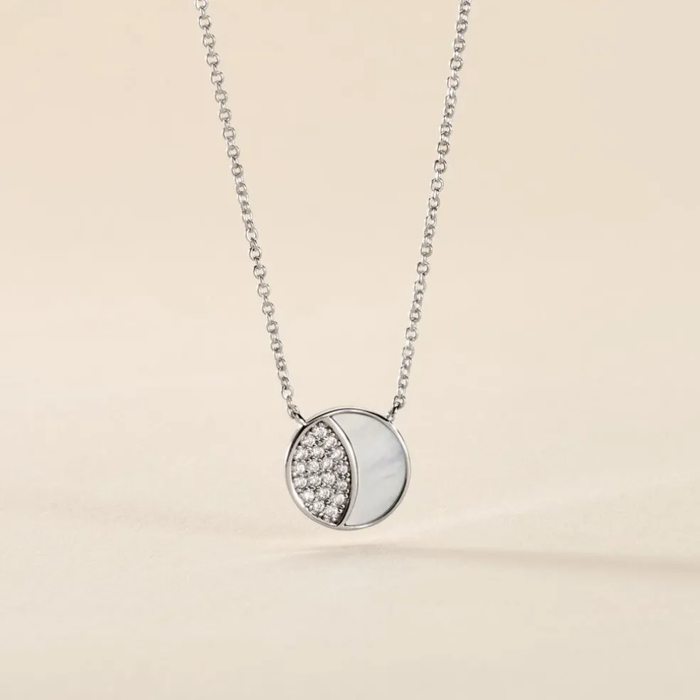 Collier Argent Haile Oxydes De Zirconium