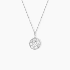 Collier Argent Plantain Oxydes De Zirconium