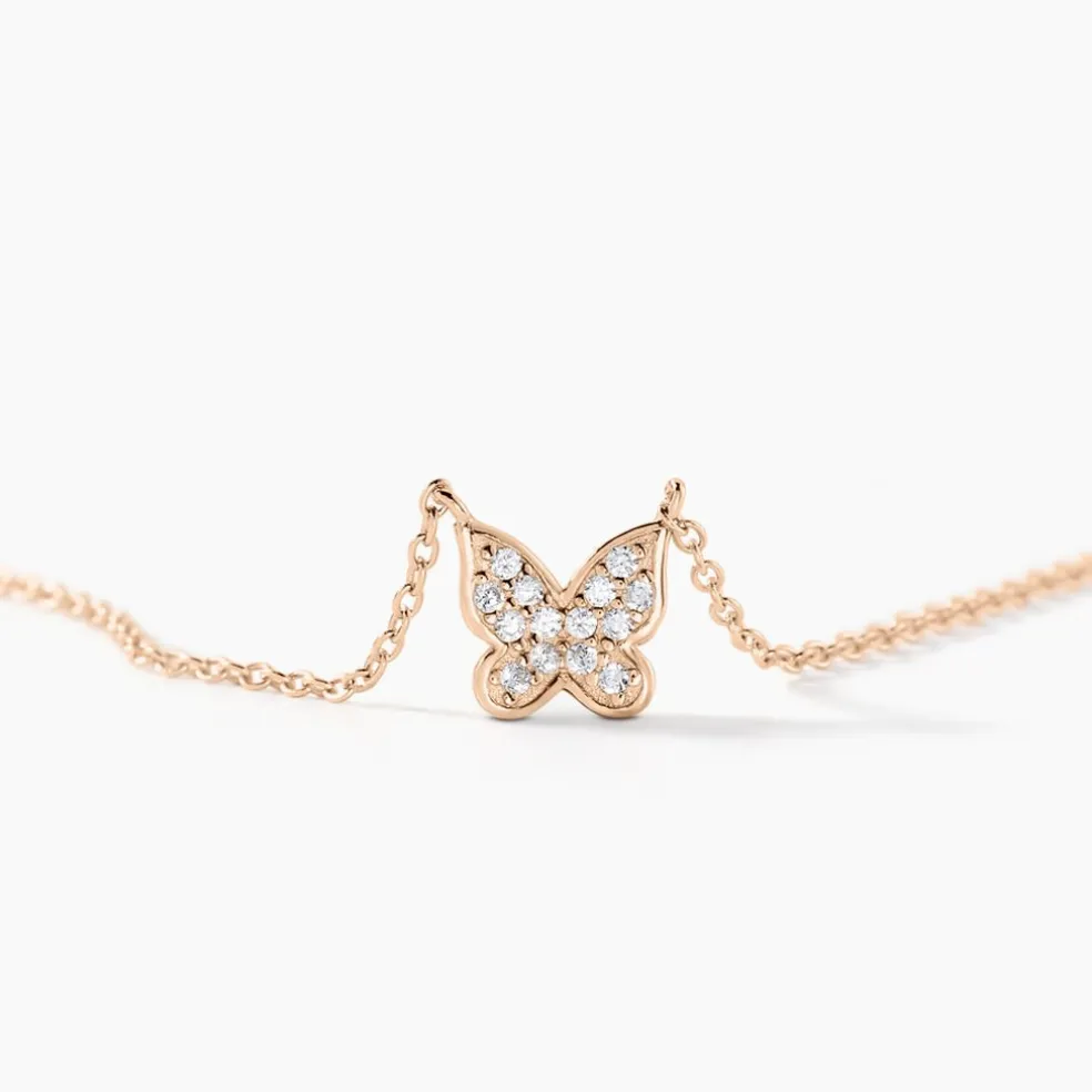 Collier Argent Rose Anne-lise Oxyde De Zirconium