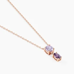 Collier Argent Rose Brenna Oxydes De Zirconium