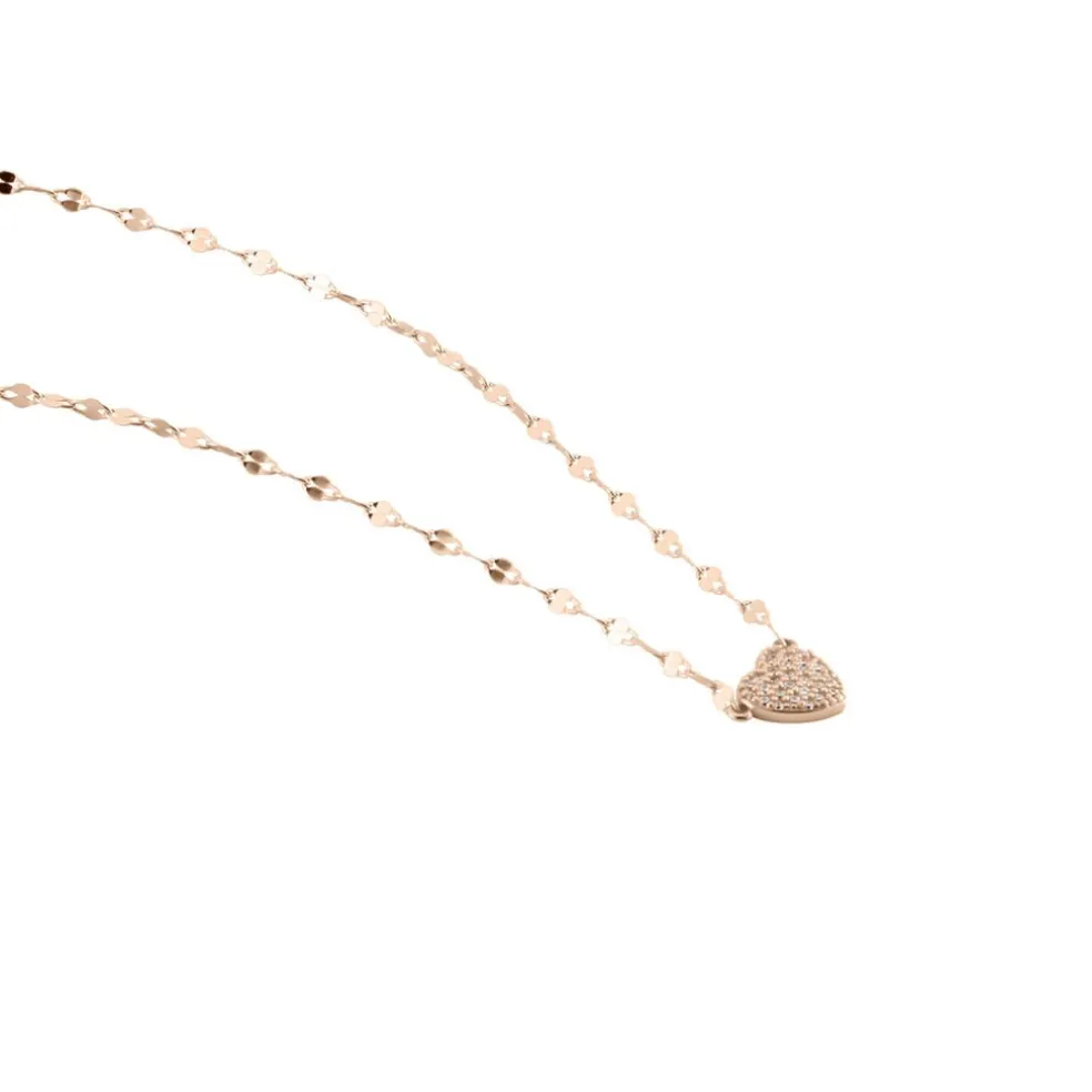 Collier Argent Rose Varinia Oxydes De Zirconium