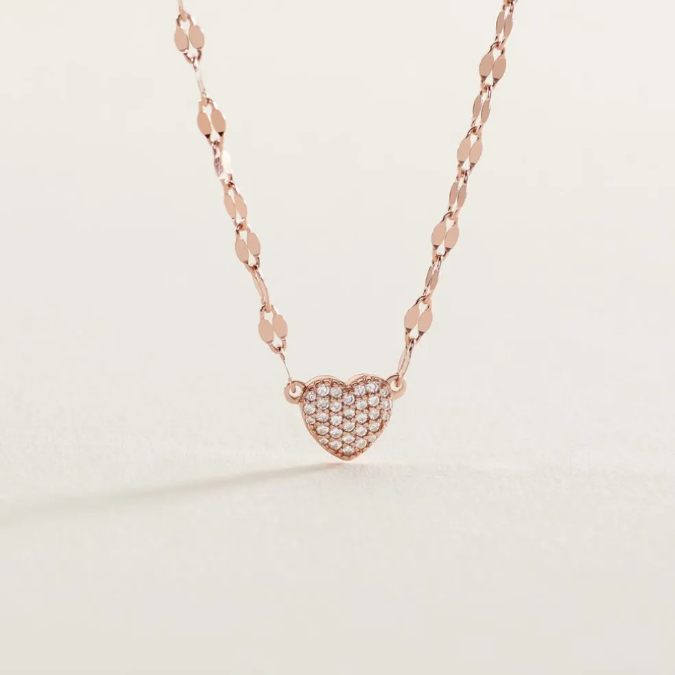 Collier Argent Rose Varinia Oxydes De Zirconium