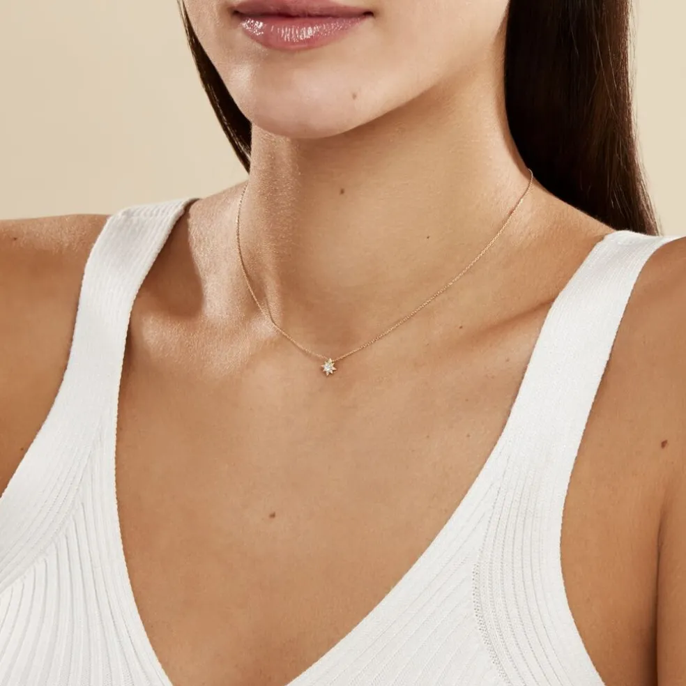 Collier Astralia Or Jaune Oxyde De Zirconium