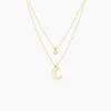 Collier Astre Argent Doré Oxyde De Zirconium