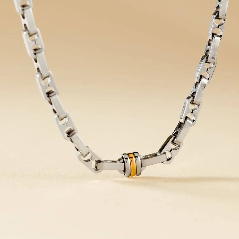 Collier Astrig Or Acier Bicolore