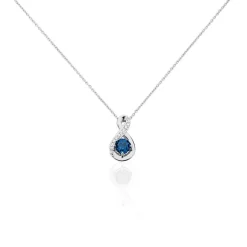 Collier Augusta Or Blanc Topaze Et Oxyde De Zirconium
