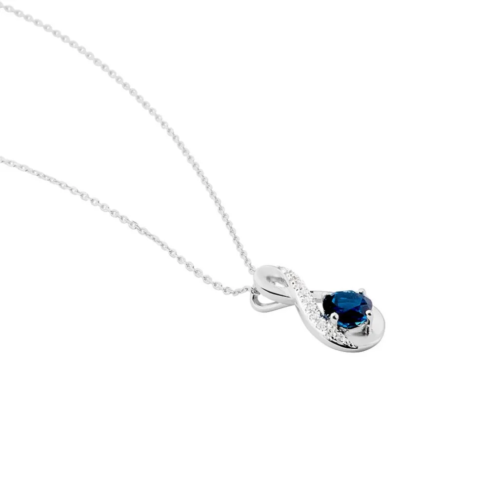 Collier Augusta Or Blanc Topaze Et Oxyde De Zirconium