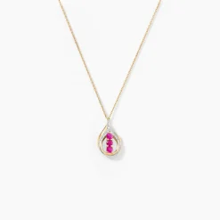 Collier Aurora Or Jaune Rubis Et Diamant
