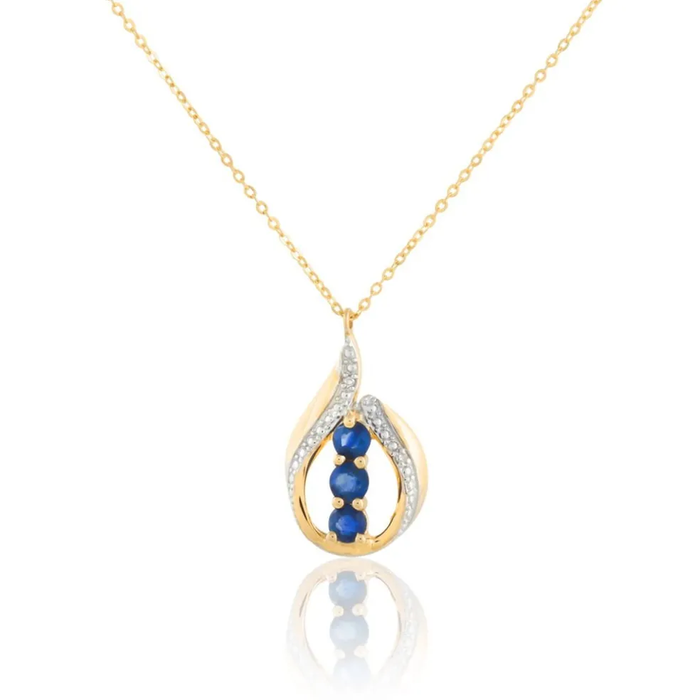 Collier Aurora Or Jaune Saphir Et Diamant