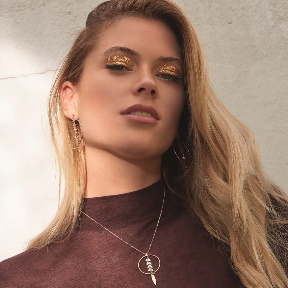 Collier Auxanne Argent Rose
