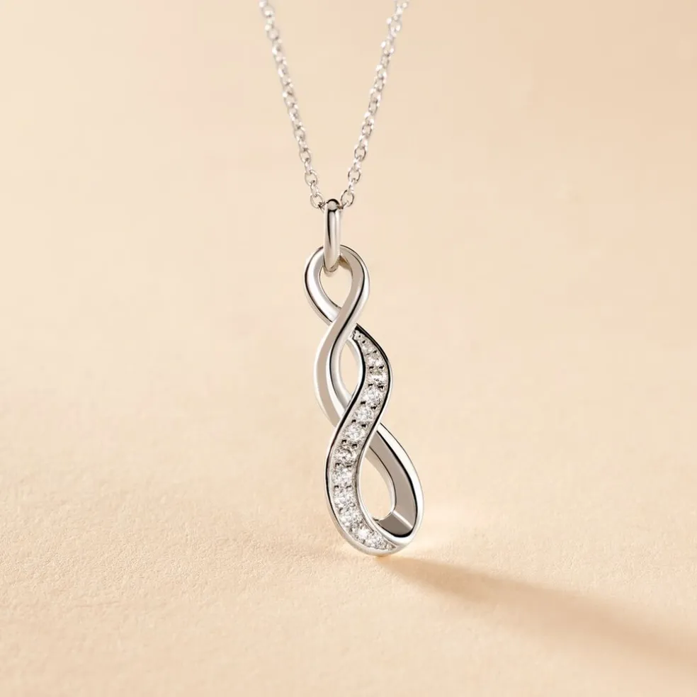 Collier Ayhan Argent Blanc Oxyde De Zirconium
