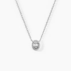 Collier Baroque Party Argent Blanc Oxyde De Zirconium
