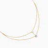 Collier Beauté Bleutée Or Jaune Topaze Oxyde De Zirconium