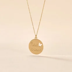 Collier Benedicte Message Or Jaune