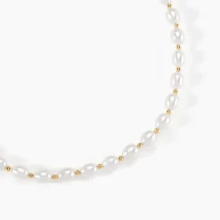 Collier Billes Or Jaune Perle De Culture