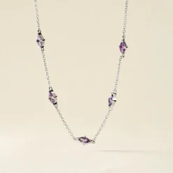 Collier Borya Argent Blanc Oxyde De Zirconium