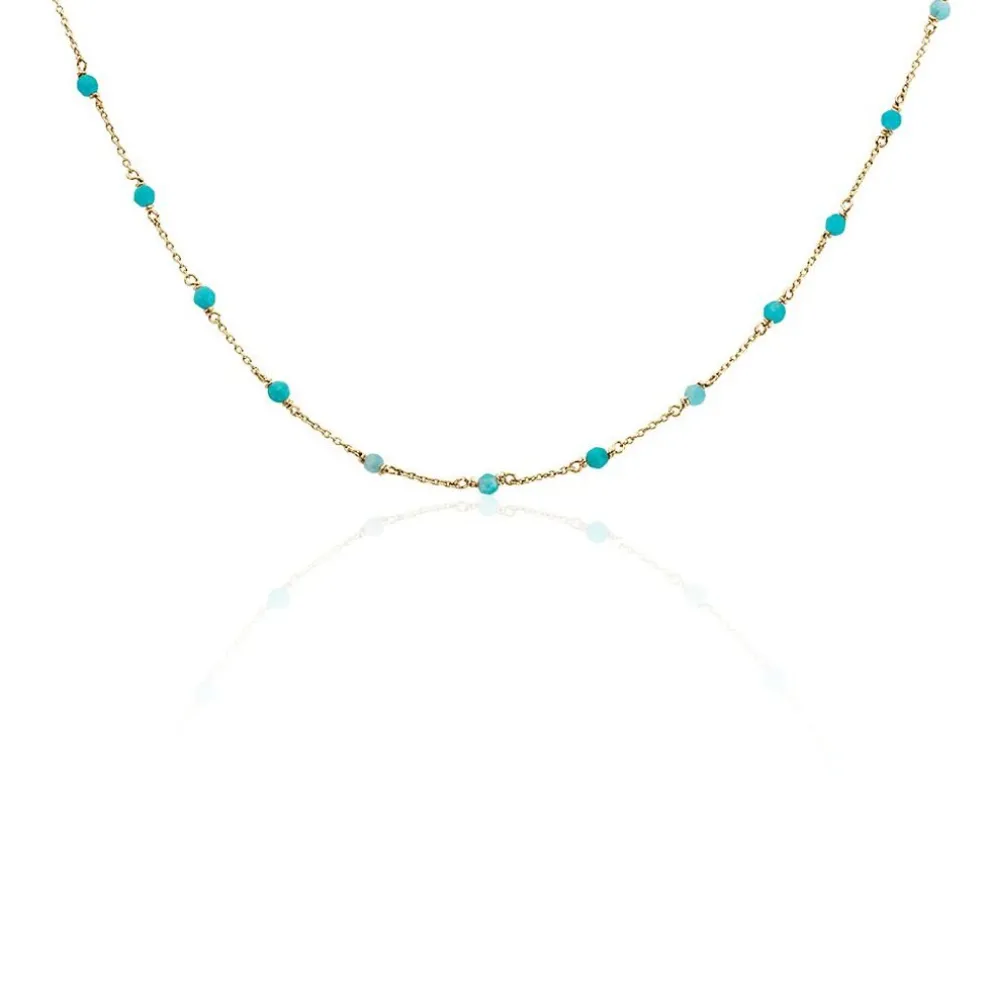Collier Calliope Plaqué Or Doré Amazonite