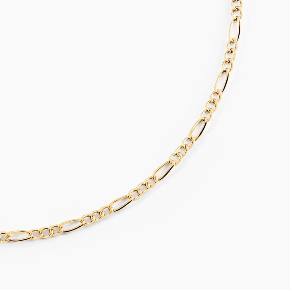 Collier Cameo Maille Alternée 1/3 Or Jaune