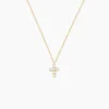 Collier Canice Croix Or Jaune Oxyde De Zirconium