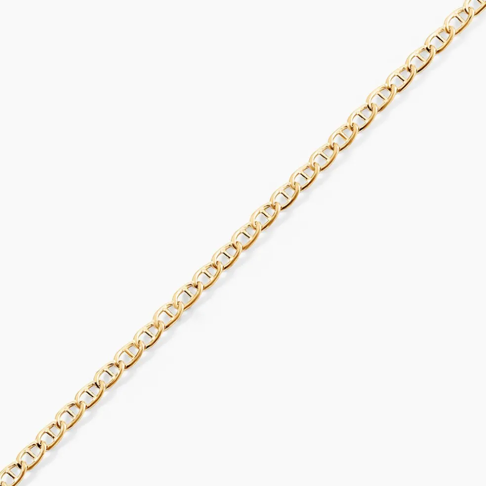 Collier Capucin Or Jaune Maille Marine Plate