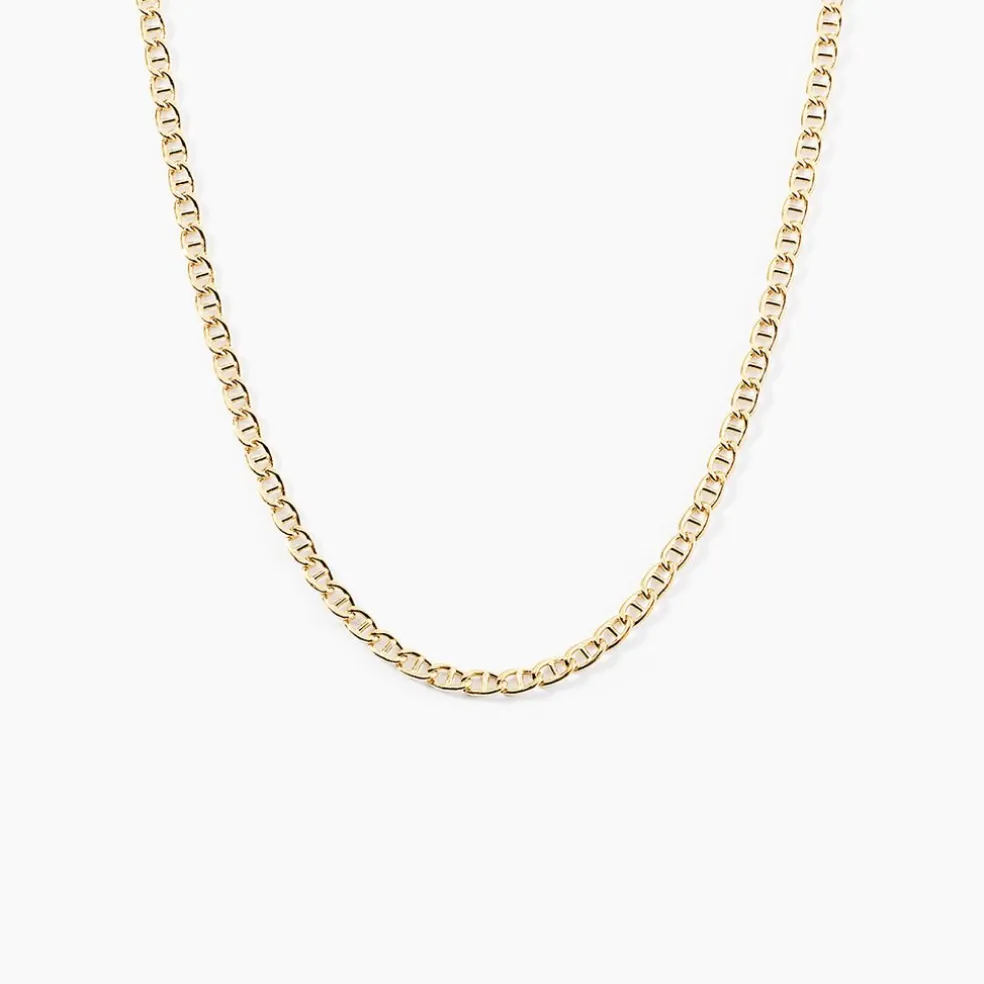 Collier Capucin Or Jaune Maille Marine Plate