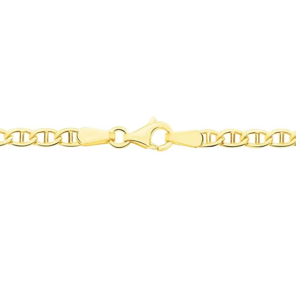 Collier Capucin Or Jaune Maille Marine Plate