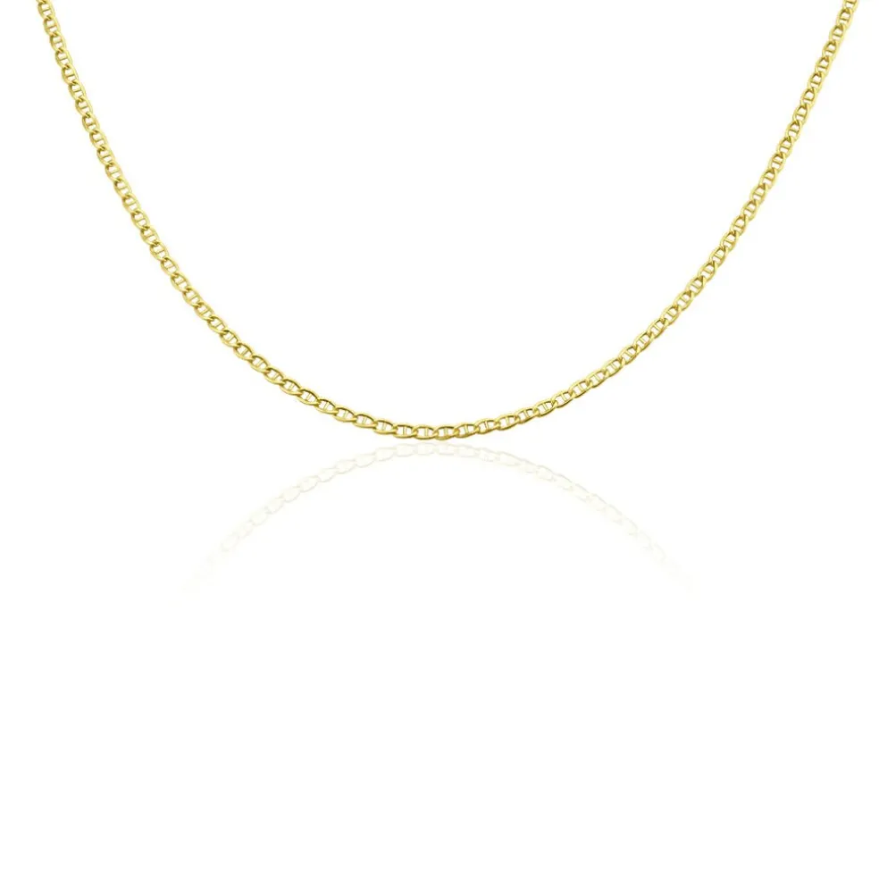 Collier Capucin Or Jaune Maille Marine Plate