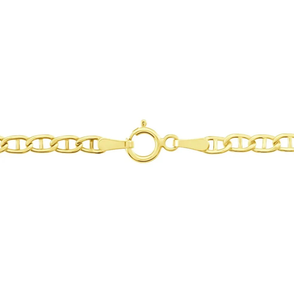 Collier Capucin Or Jaune Maille Marine Plate