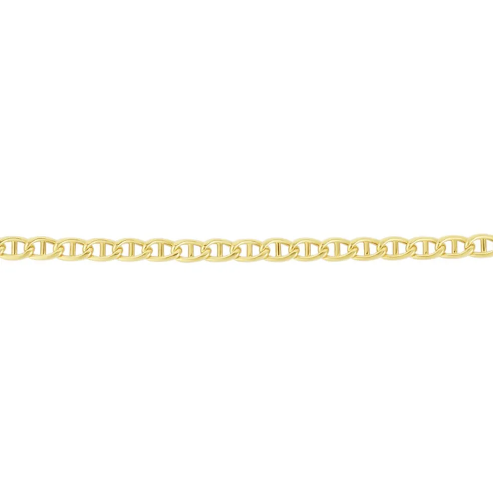 Collier Capucin Or Jaune Maille Marine Plate