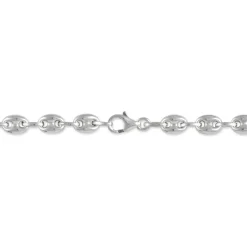 Collier Carrus Maille Grain De Cafe Argent Blanc