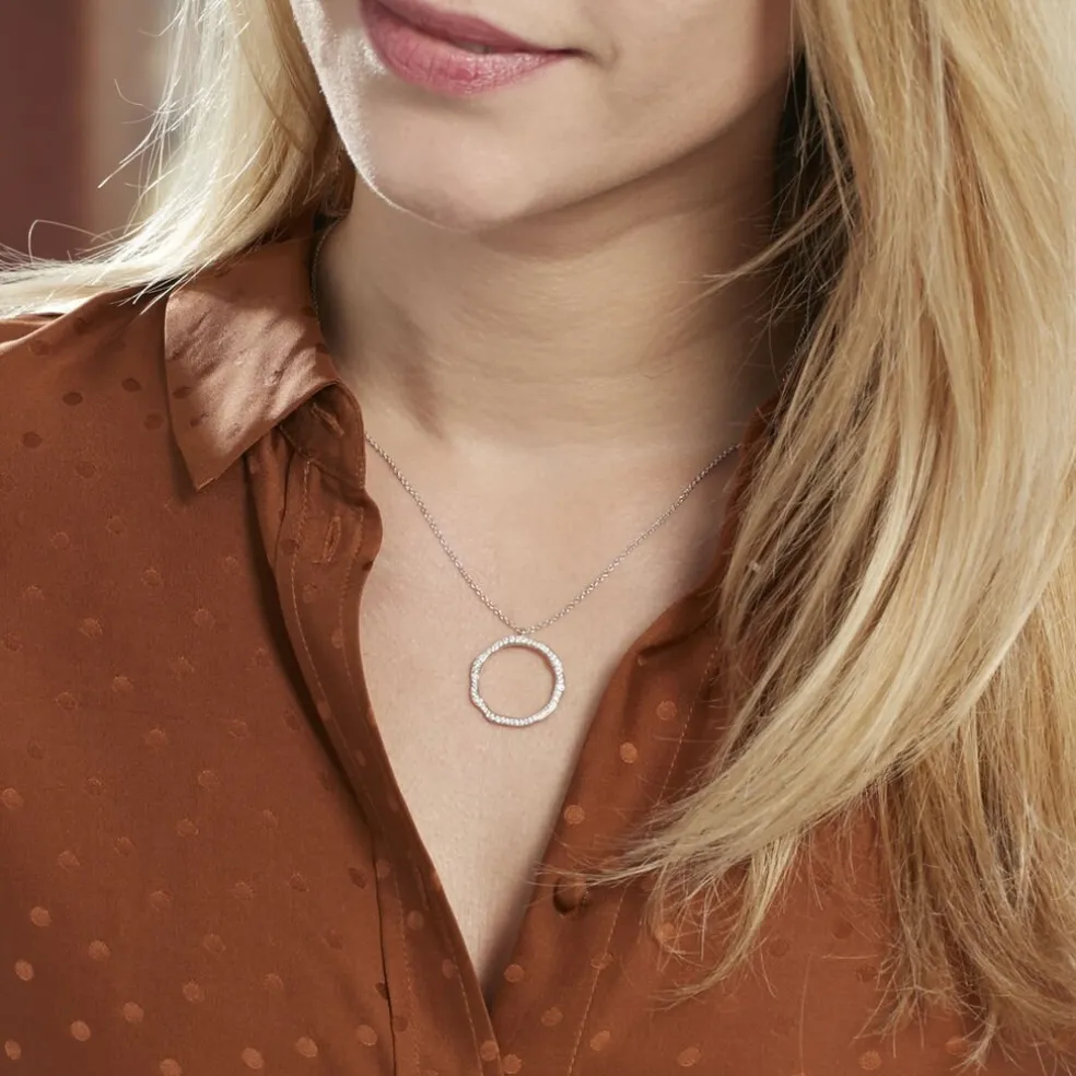 Collier Catalina Argent Blanc Oxyde De Zirconium