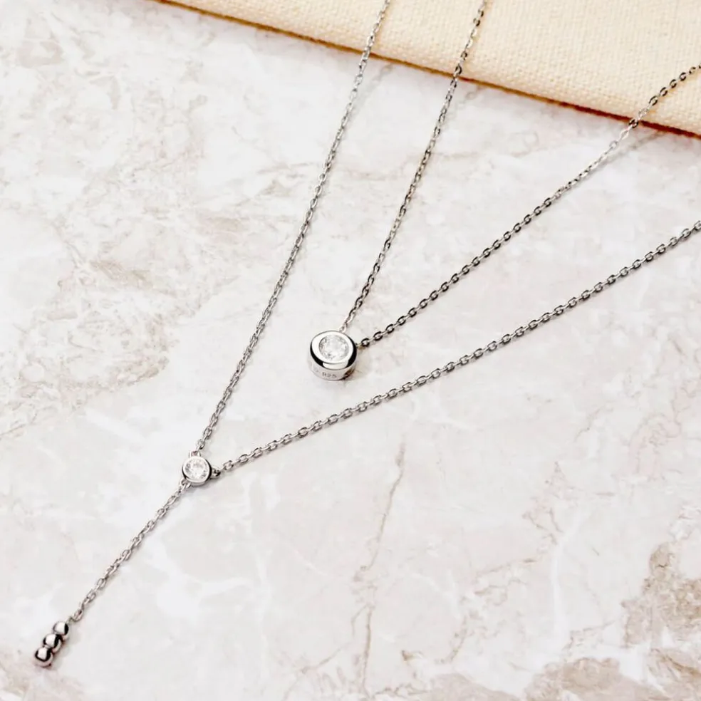 Collier Cate Argent Blanc Oxyde De Zirconium