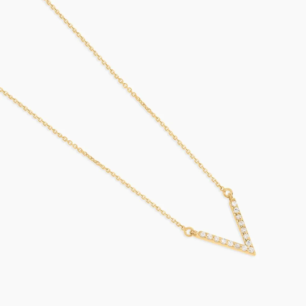 Collier Celene Or Jaune Oxyde De Zirconium