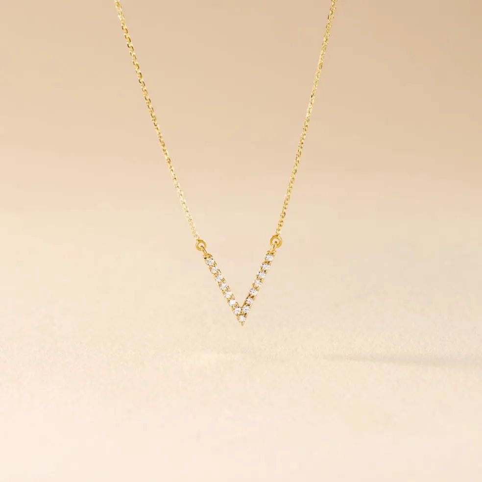 Collier Celene Or Jaune Oxyde De Zirconium