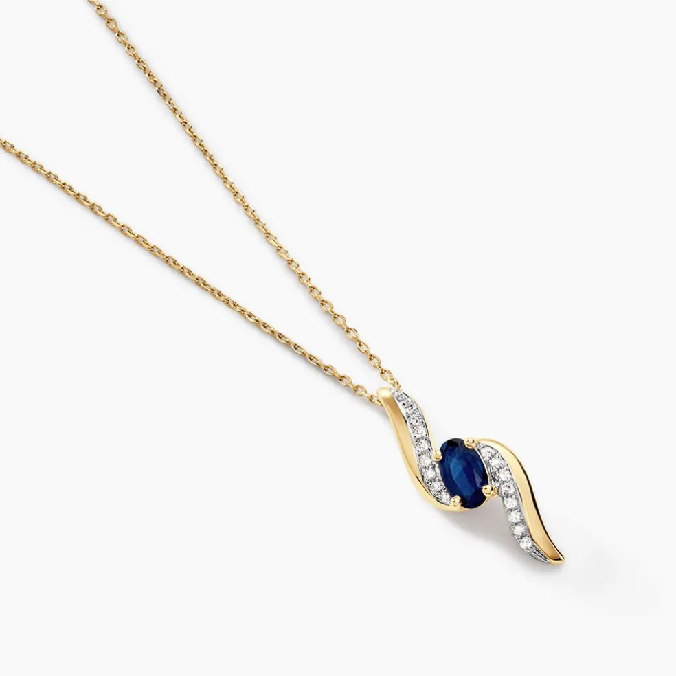 Collier Celestine Or Jaune Saphir Et Diamant