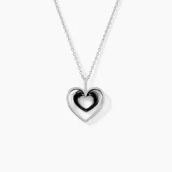 Collier Ceramik Design Argent Blanc Céramique Et Oxyde De Zirconium