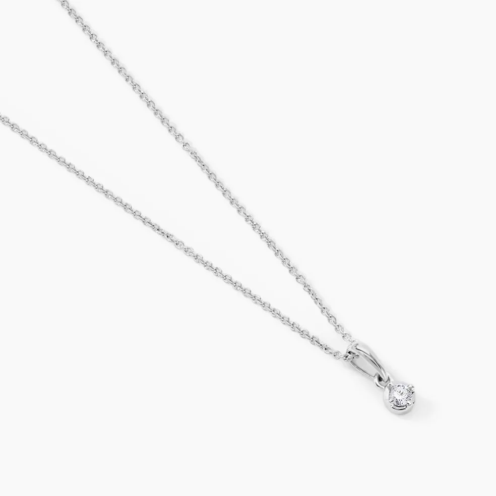 Collier Cicelie Or Blanc Diamant