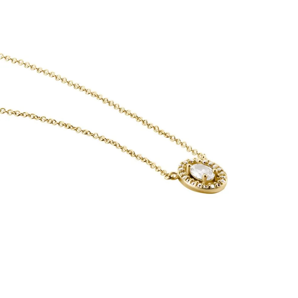 Collier Classical Plaqué Or Jaune Oxyde De Zirconium