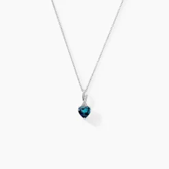 Collier Clothilde Or Blanc Topaze Et Oxyde De Zirconium