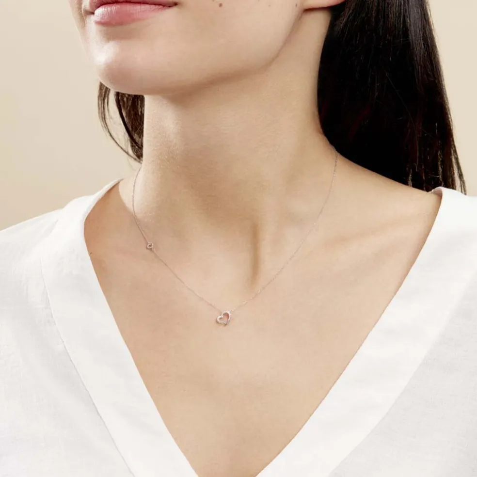 Collier Coeur Ktl Or Blanc Diamant