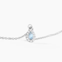 Collier Court Argent Blanc Tania Oxyde De Zirconium