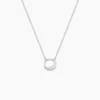 Collier Court Argent Blanc Vivence Oxyde De Zirconium