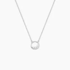 Collier Court Argent Blanc Vivence Oxyde De Zirconium