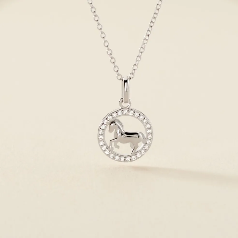 Collier Court Argent Blanc Ayeline Oxyde De Zirconium