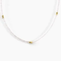 Collier Cyclades Argent Jaune Quartz