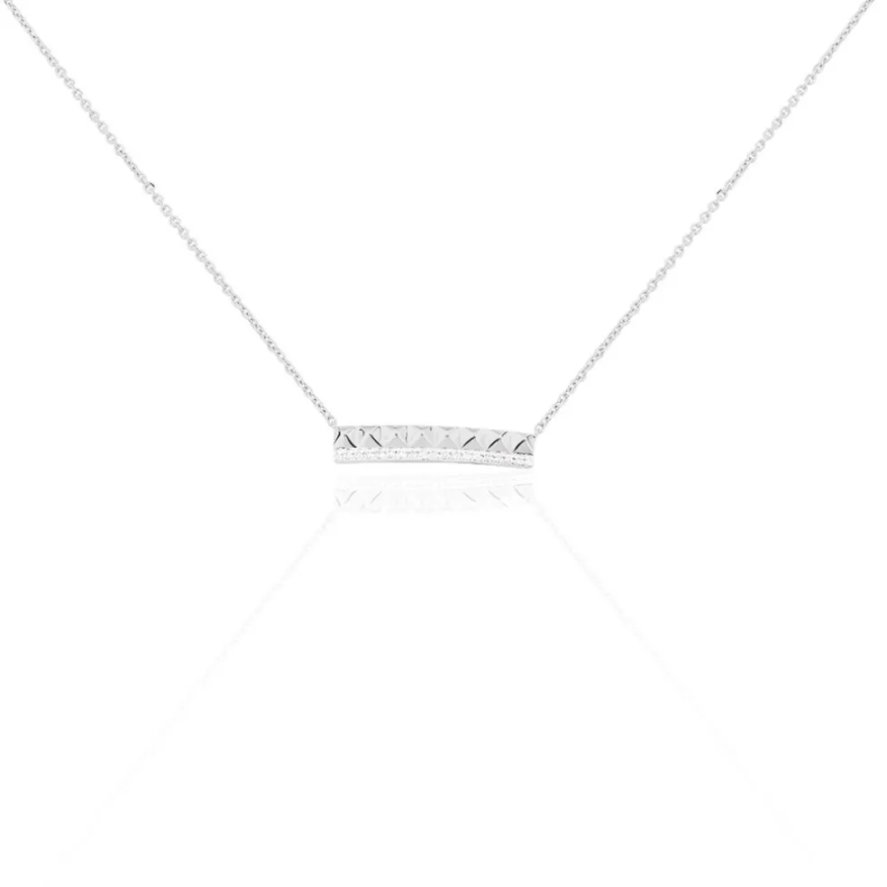 Collier Cyprine Or Blanc Diamant