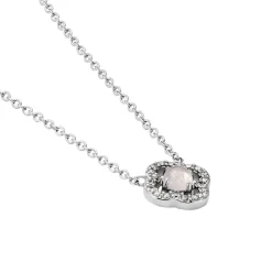 Collier Dally Argent Blanc Quartz Oxyde De Zirconium