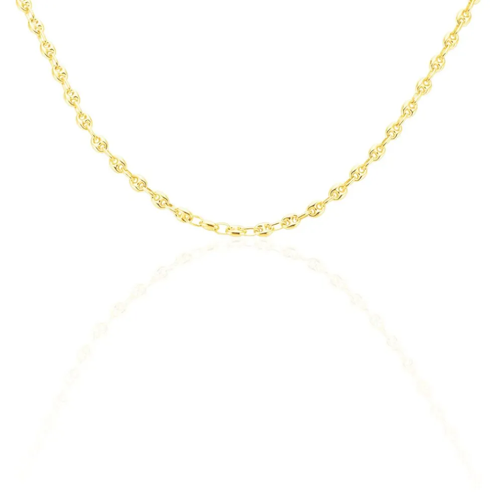 Collier Dami Maille Grain De Cafe Or Jaune